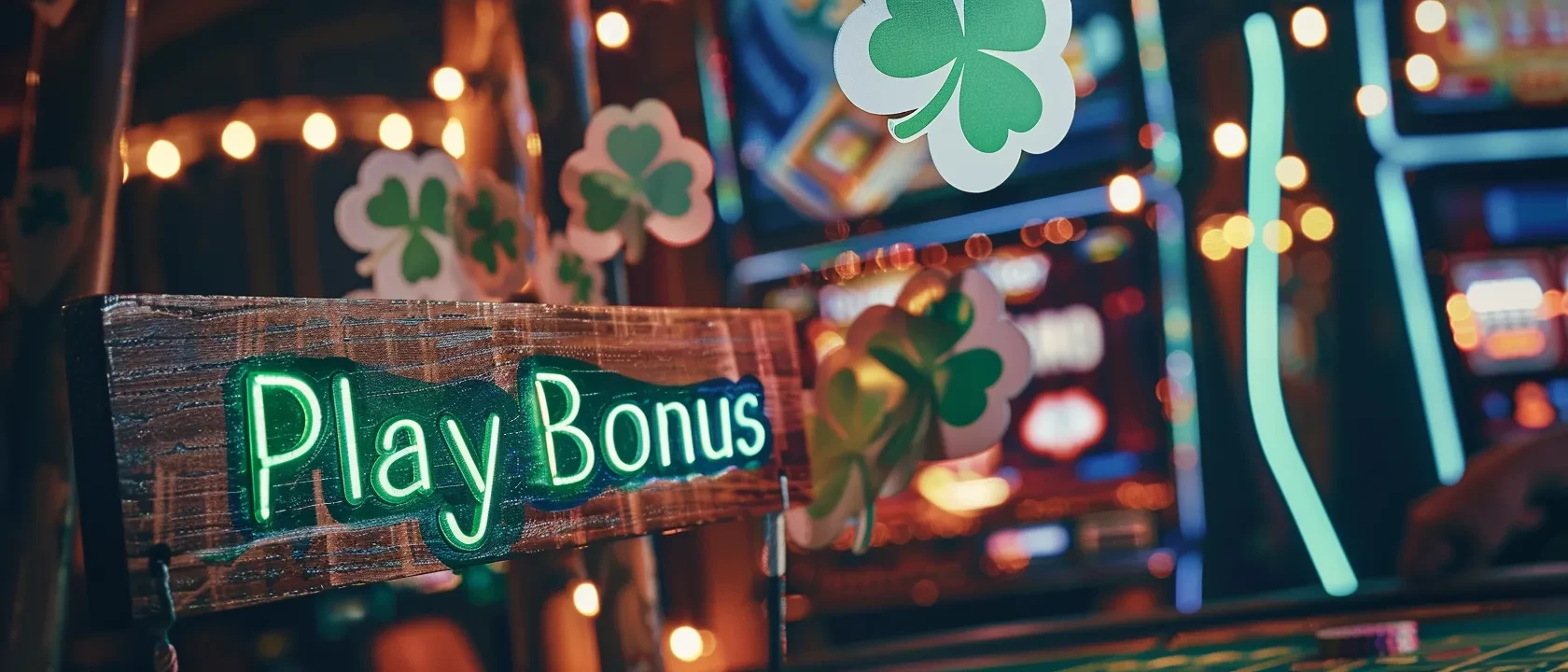 Playbonus sur panneau en bois n&eacute;on